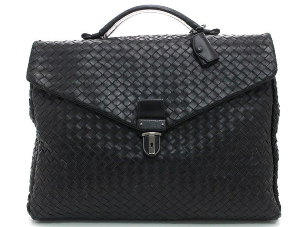 BOTTEGA VENETA Briefcase Business Bag Intrecciato Black